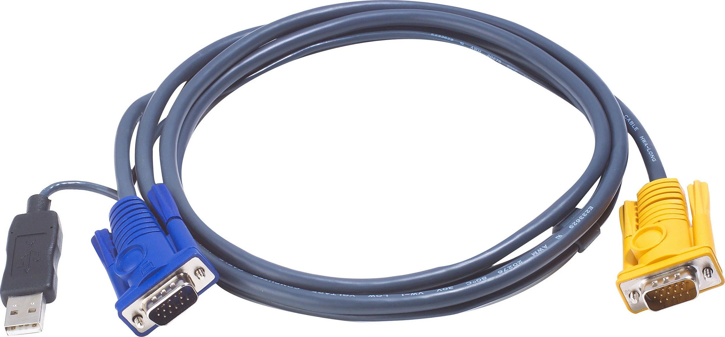 Kabllo KVM ATEN 2L-5203UP, VGA USB, 3m, e zezë