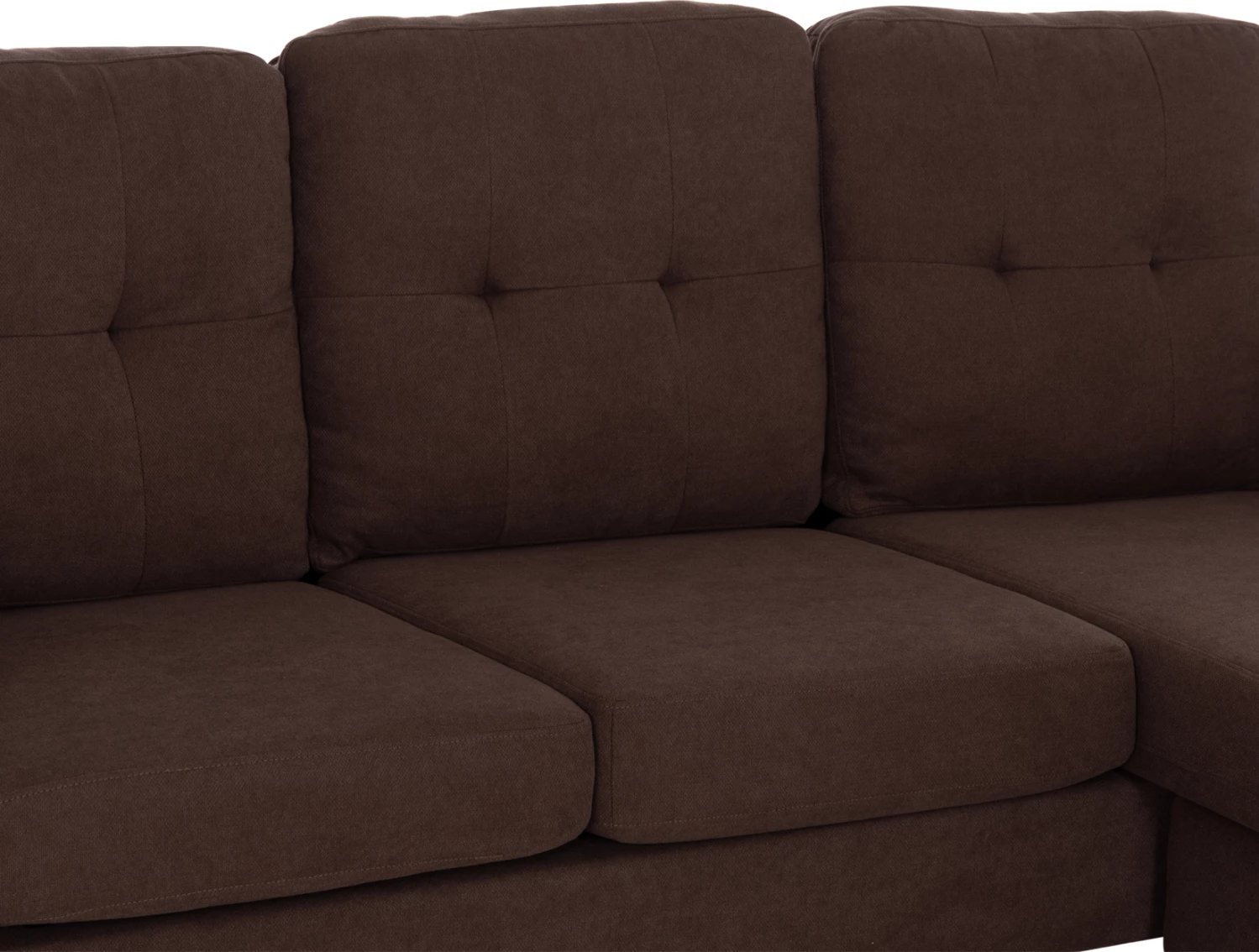 Sofë këndore reversibile Meggy FH3297.12, stof liri kafe, 184.5x129x86 cm