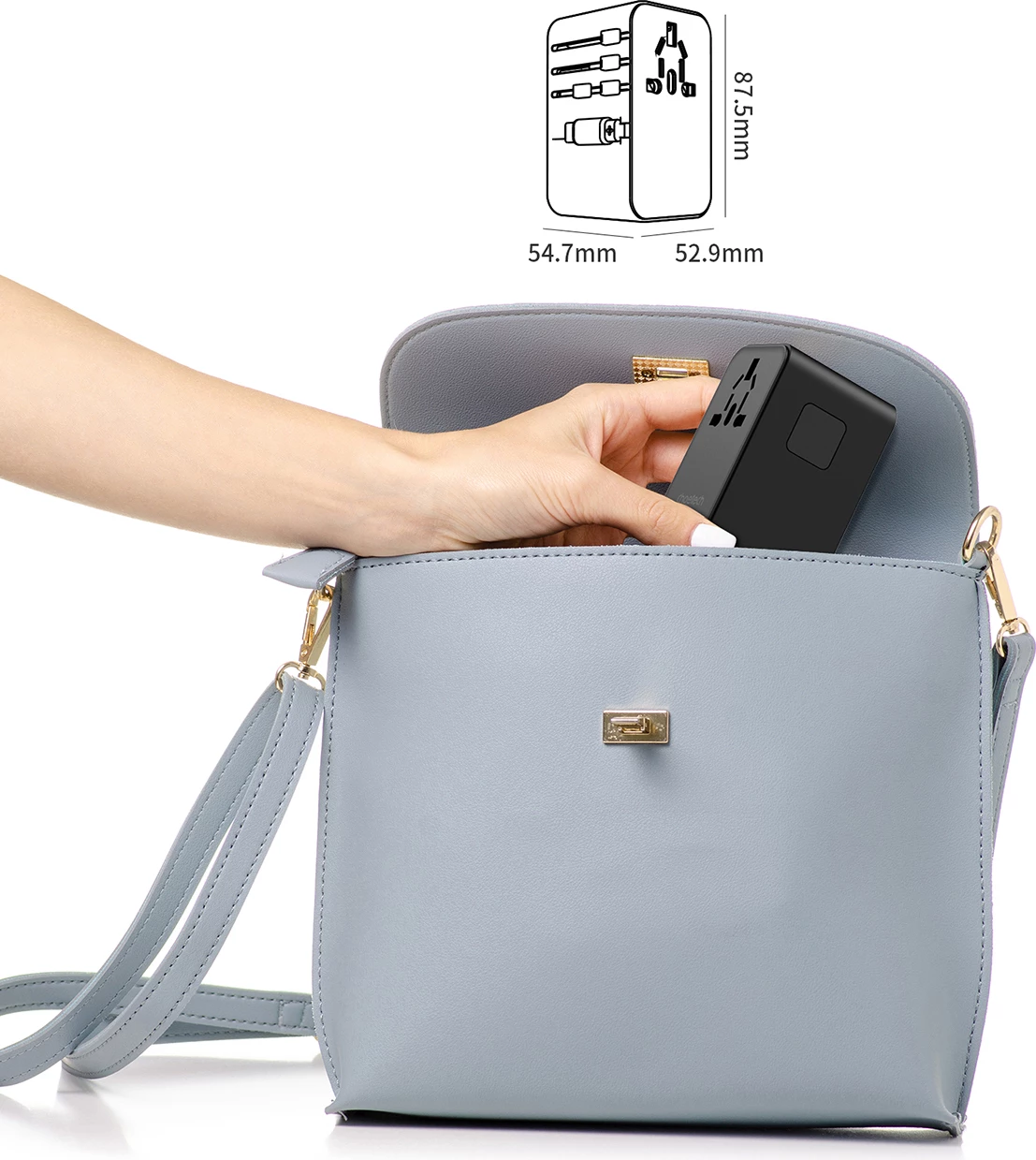 Adapter udhëtimi Choetech PD5020 me karikim të shpejtë 35W, 4 porta, USB-C/USB-A, i zi