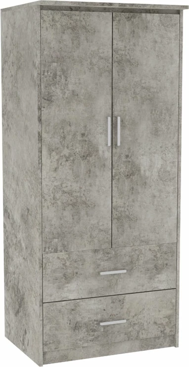 Dollap Olympus me 2 dyer dhe sirtarë, ngjyrë anthracite antike, 81x57x183