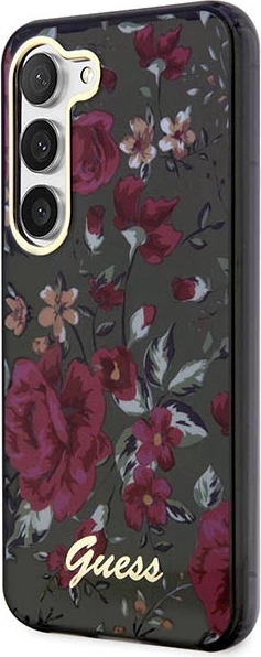 Mbështjellës Guess Flower Collection për Samsung Galaxy S23+ S916, hardcase, jeshil/kaki