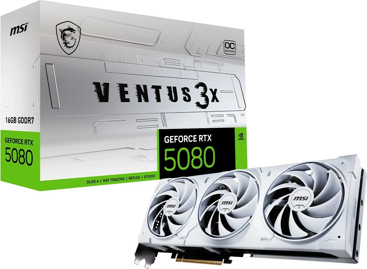 Kartelë grafike MSI VENTUS GeForce RTX 5080 16 GB, e bardhë