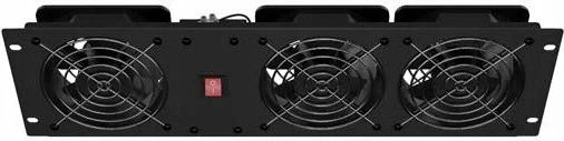 Panel ventilimi vertikal Lanberg 19\" 3U, 3 ventilatorë 230V, i zi