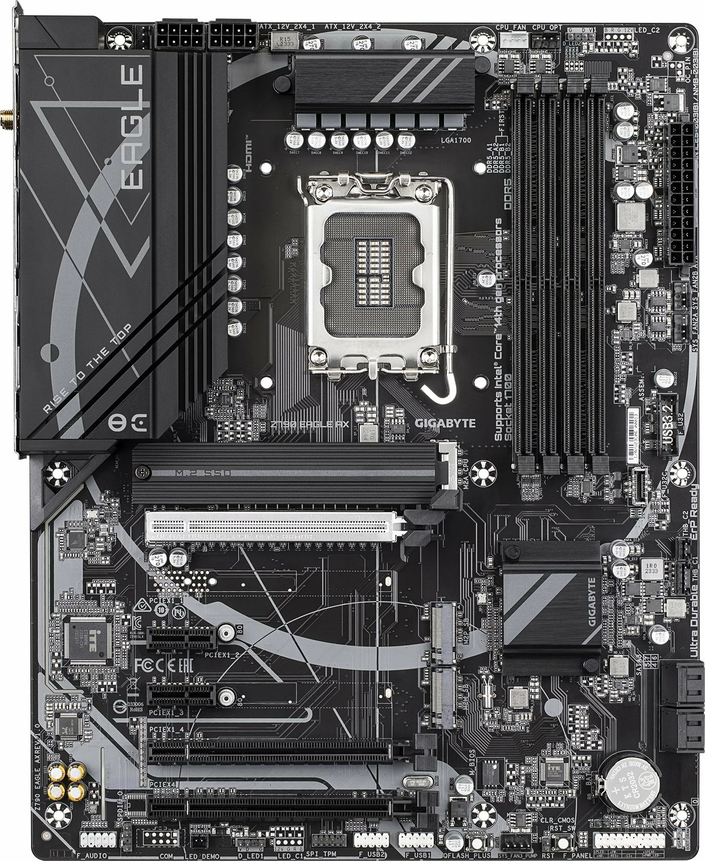 Pllakë amë Gigabyte Z790 EAGLE AX, ATX, DDR5 (4 slote), SATA 3 x4, Wi‑Fi 6E, Bluetooth, e zezë