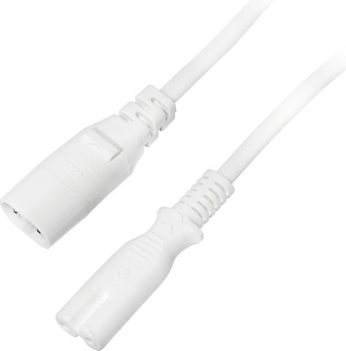Kabllo zgjatëse rryme LogiLink, 2 m, IEC C7/C8, e bardhë