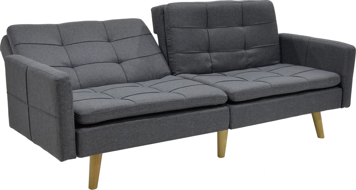 Divan 3 ulës, shtrat, fleksibil,, ngjyrë gri e errët, 198x87x76