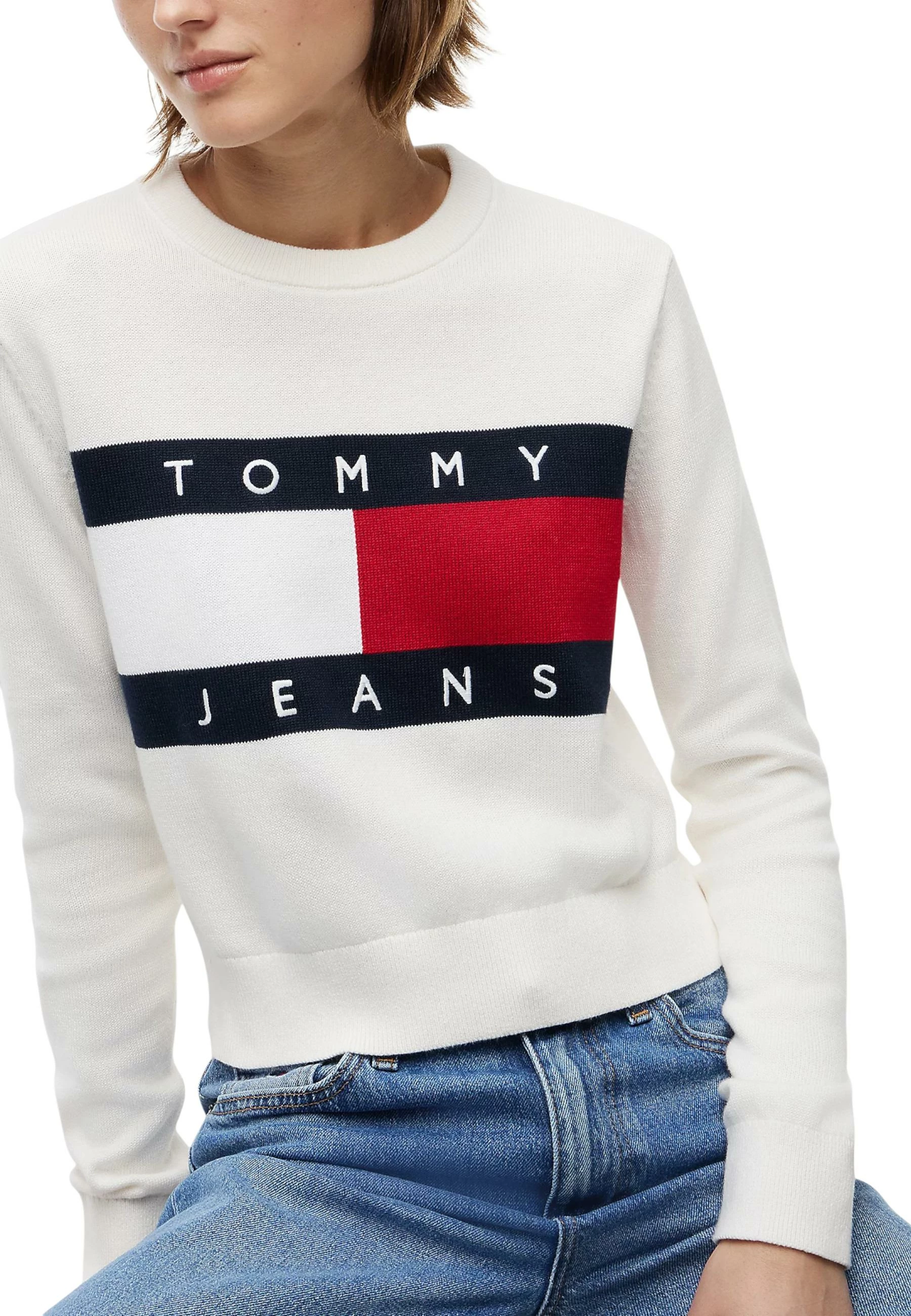 Xhemper për femra Tommy Hilfiger Jeans DW0DW22930, i bardhë [Madhësia: M]