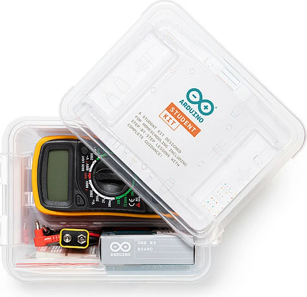 Kit edukativ Arduino Education Student Kit, me bateri, me kuti bartëse