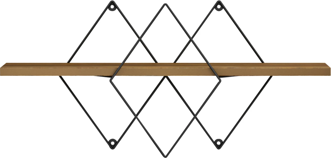 Raft muri CHANTRIA FH8934.11 melaminë ngjyrë lisi-metal ngjyrë e zezë 60x14x36Hcm