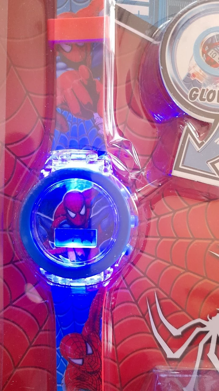 Orë dore digjitale për fëmijë me Spiderman, me dritë
