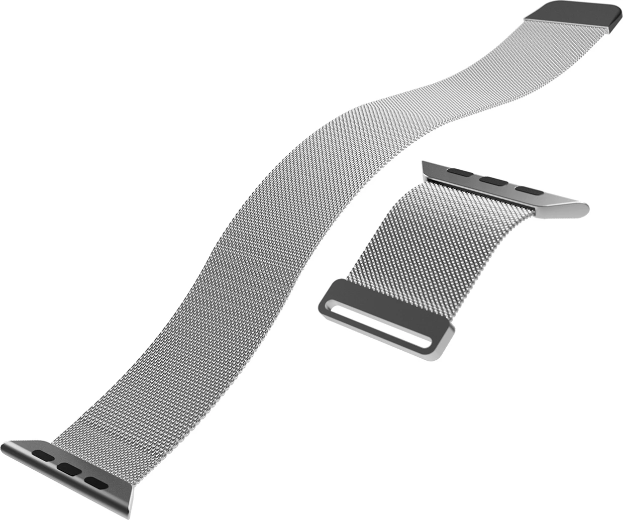 Rrip çeliku inox Puro Milanese për Apple Watch 42/44/45/49mm, Argjend