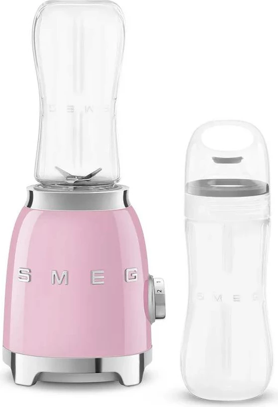 Blender personal Smeg PBF01PKEU 300 W, 2x600 ml shishe, rozë (set 2 copë)