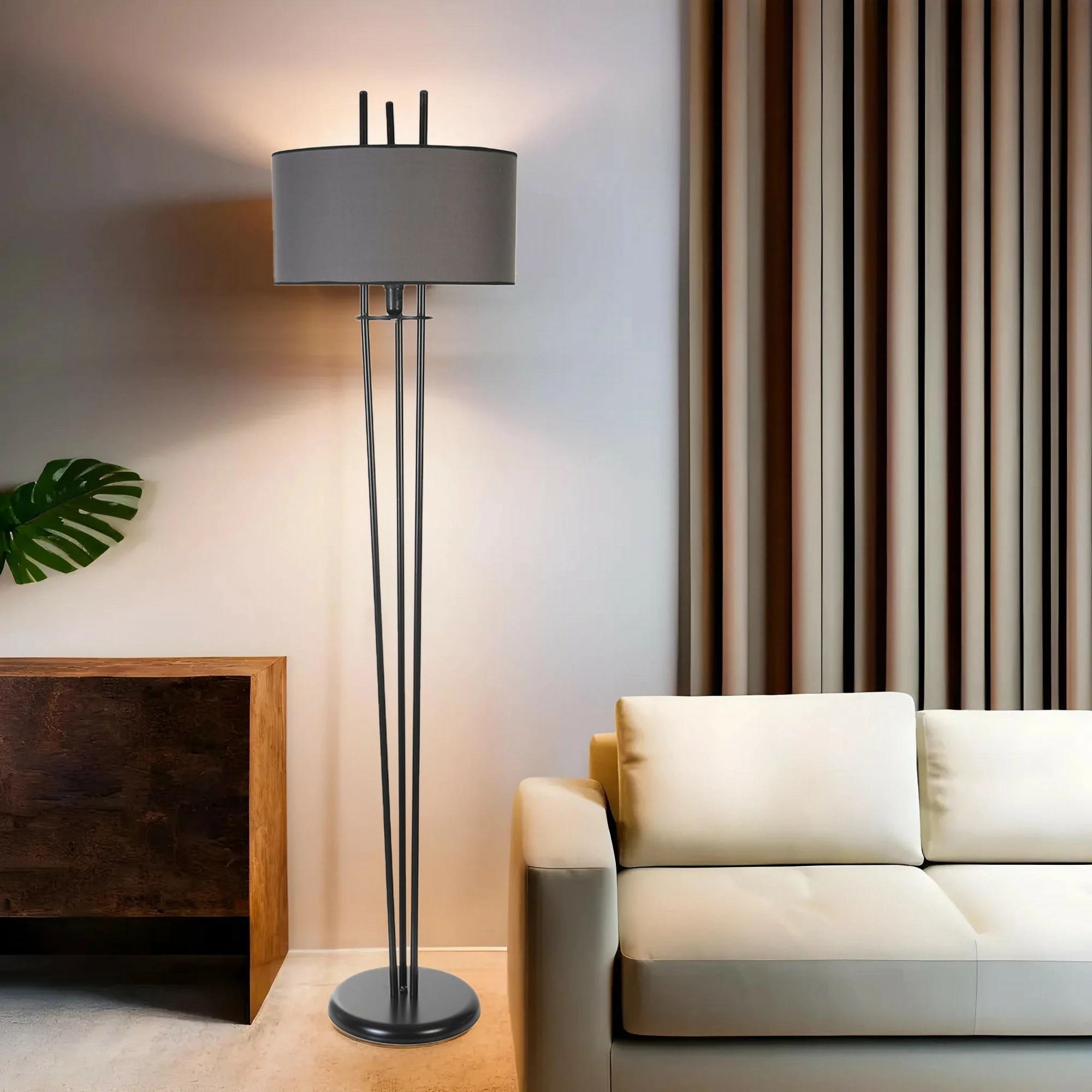 Llambë dyshemeje Opviq, 8822-5, e zezë dhe gri e errët