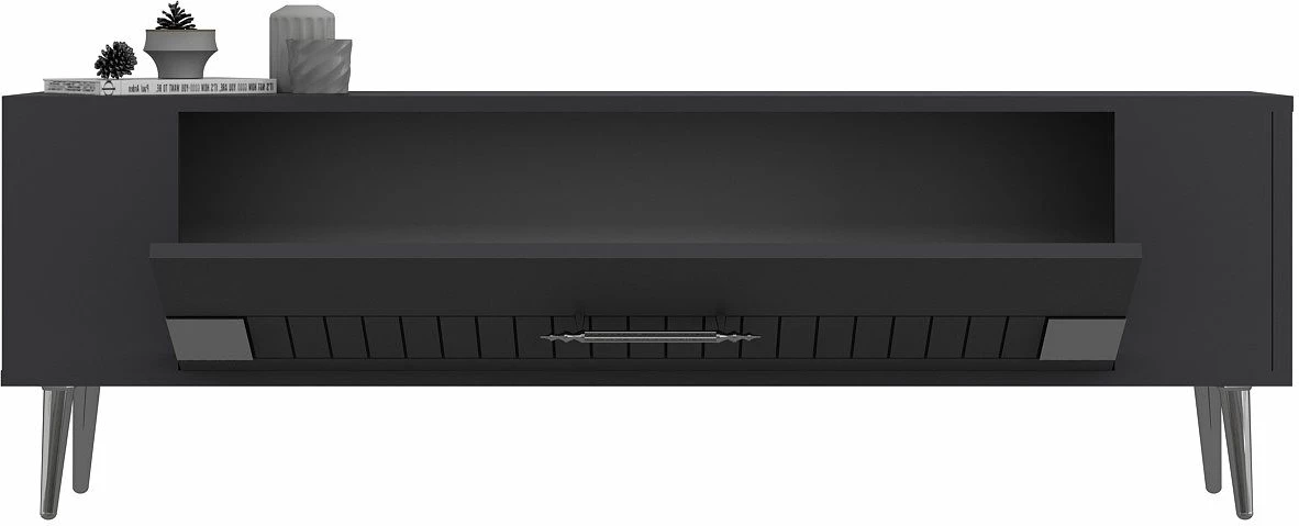 Komodë TV Skye Decor, Retrolp4, antracit, argjend