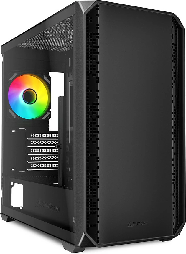 Kasë Sharkoon MK2 RGB Micro-ATX, xham i temperuar, e zezë