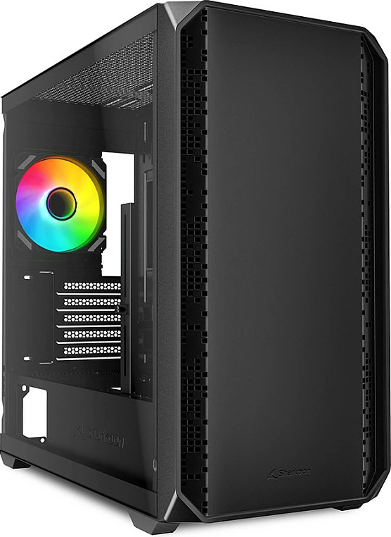 Kasë Sharkoon MK2 RGB Micro-ATX, xham i temperuar, e zezë