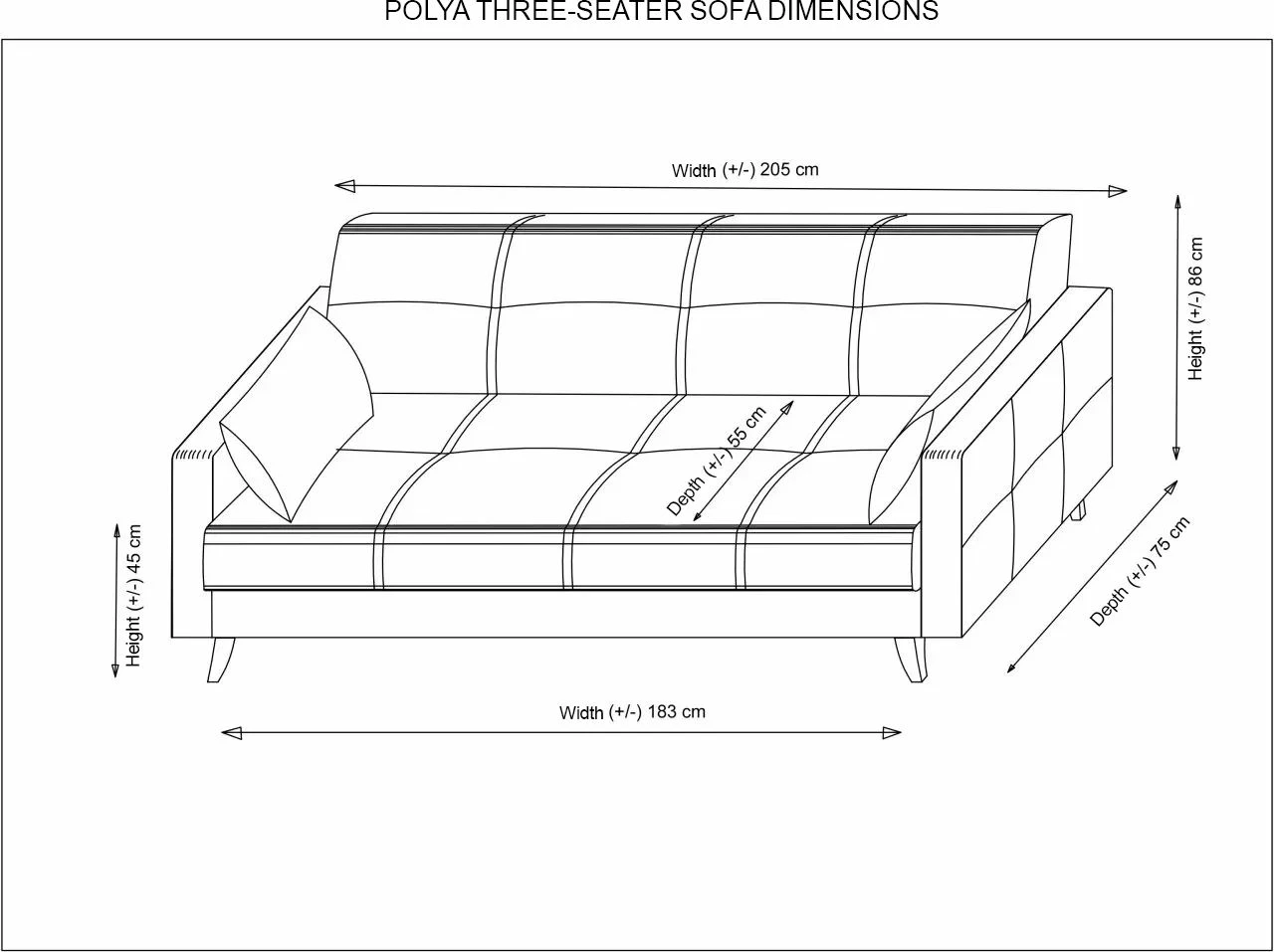 Divan-krevat treshe, ngjyrë e kuqe tullë, Atelier del Sofa, Polya