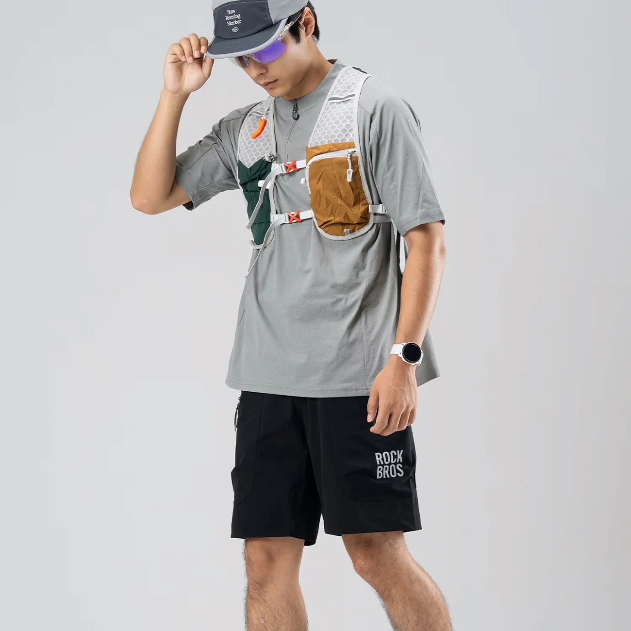 Shorce sportive Rockbros YDDK015, XXL, me rrip, me xhepa me zinxhir, e zezë