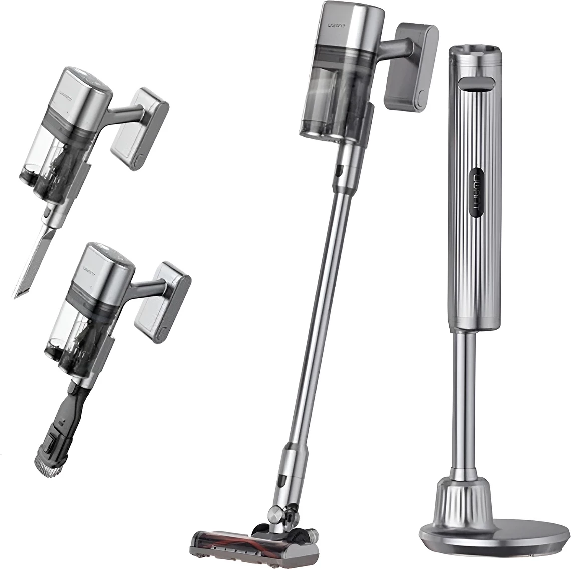 Fshesë me korrent pa kabllo UWANT V100, 200AW, 20000mAh, Gri, set me bazë 4-në-1