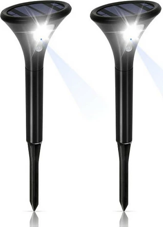 Lampë kopshti solare LED Synergy21, set 2 copë, me bateri, e zezë