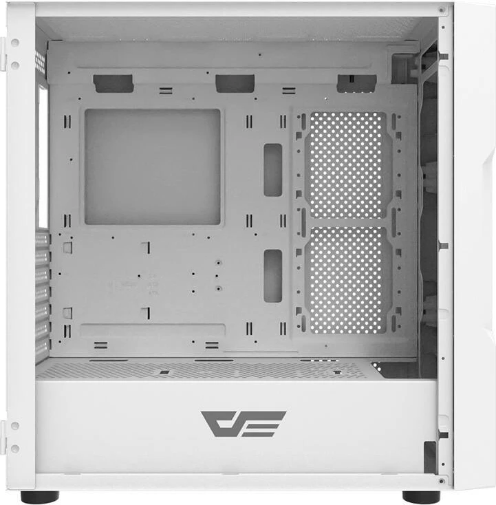 Kasë Darkflash DK431 MESH, Midi Tower, xham i temperuar, pa ventilatorë, e bardhë