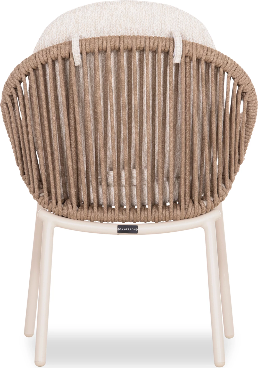 Karrige ngrënieje RIVEN, alumin, litar, jastëk bezhë, 62x69x82cm