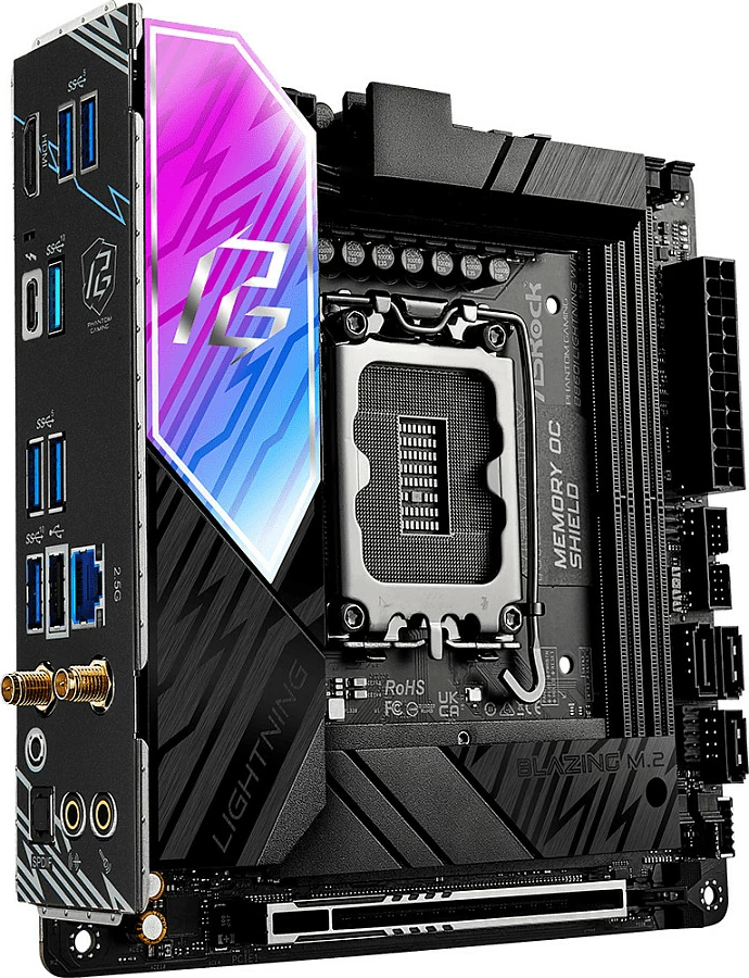 Pllakë amë ASRock Phantom Gaming B860I Lightning WiFi, LGA1851, mini-ITX, DDR5, Wi‑Fi 6E, e zezë