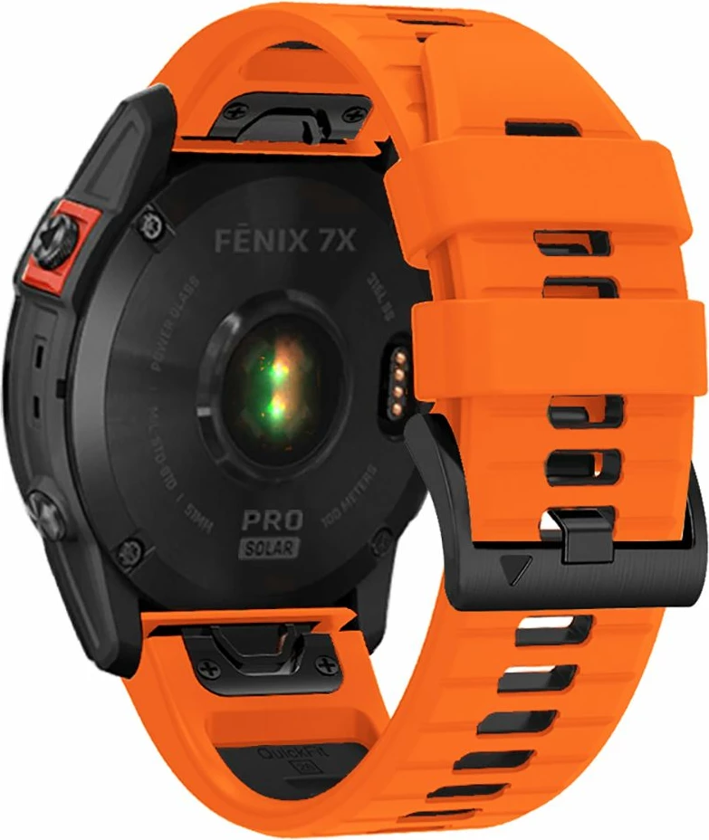 Rrip sportiv Tech-Protect IconBand Pro për Garmin Fenix 3/5X/3HR/5X Plus/6X/6X Pro/7X, Portokalli-Zi