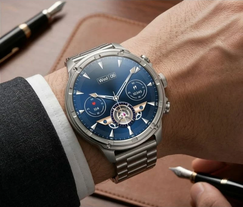 Smartwatch Gravity GT41-3, rrip i argjendtë + byzylyk