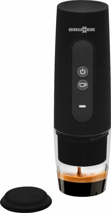 Makinë espresso portative BRUNNER Vivamoca 20 bar 150W, për kapsula NS dhe kafe të bluar, e rikarikueshme, e zezë, me kabllo USB