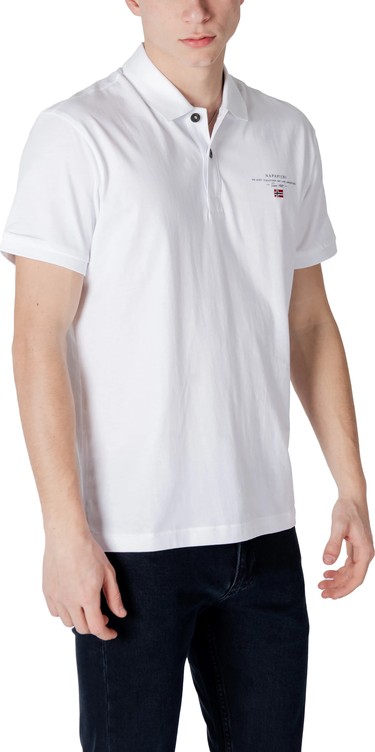 Maicë polo për meshkuj Napapijri ELBAS JERSEY NP0A4GB4, e bardhë [Madhësia: M]
