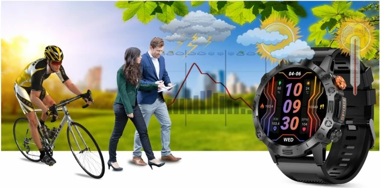 Smartwatch Gravity për meshkuj, e zezë