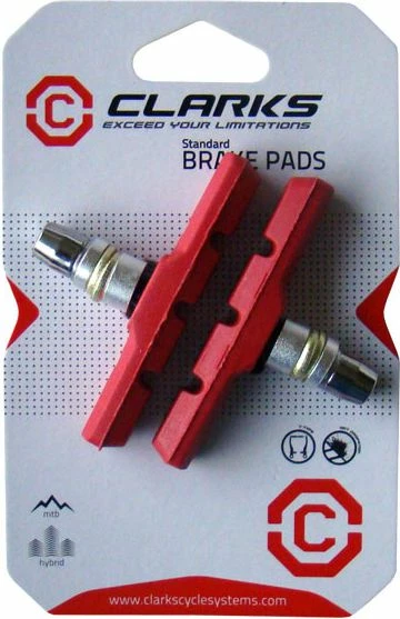 Goma frenash Clark's CP511 MTB 70mm për V-brake, për kushte të lagështa, të kuqe, set 2 copë