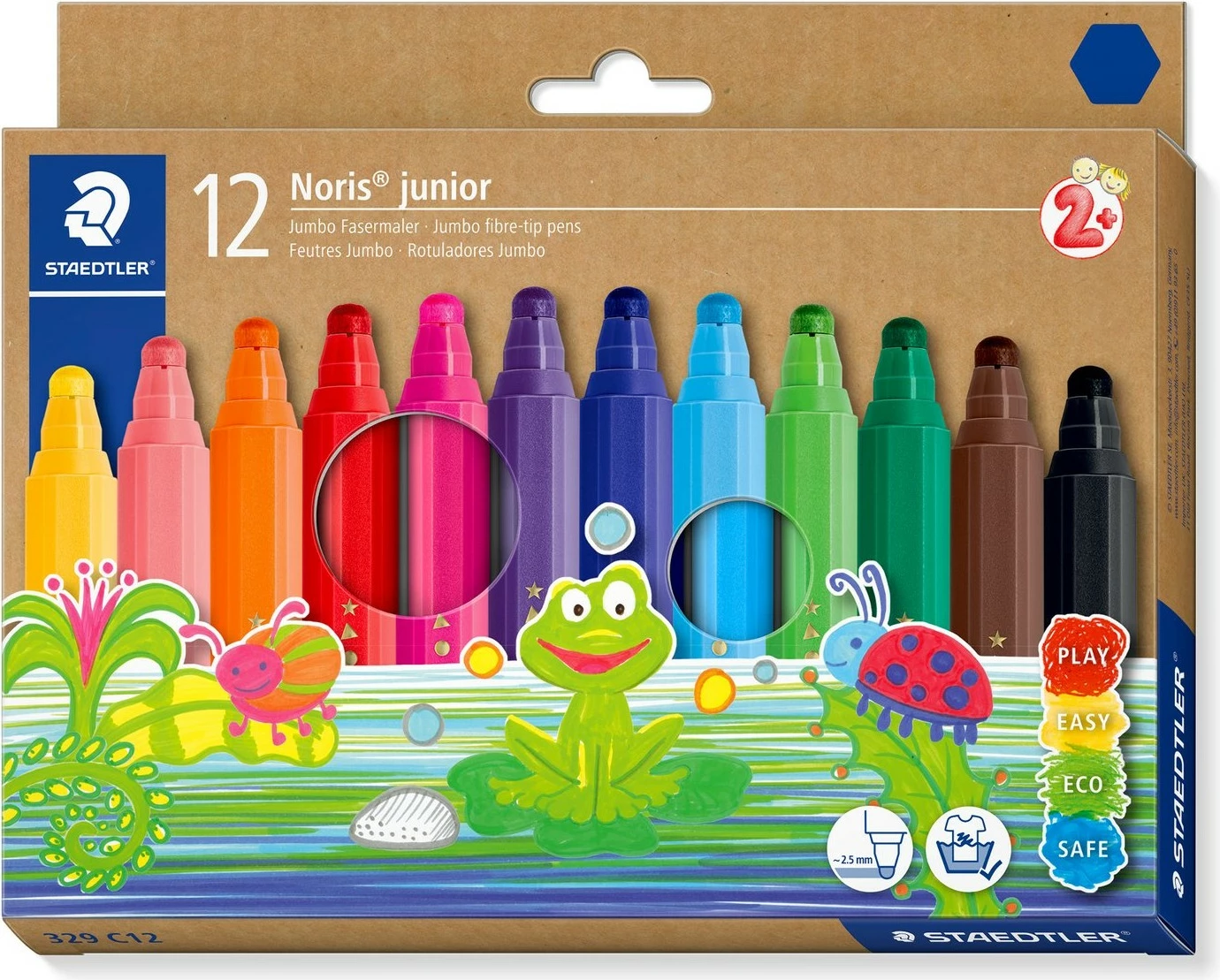 Set markerash STAEDTLER Noris junior Jumbo 12 copë, shumëngjyrëshe