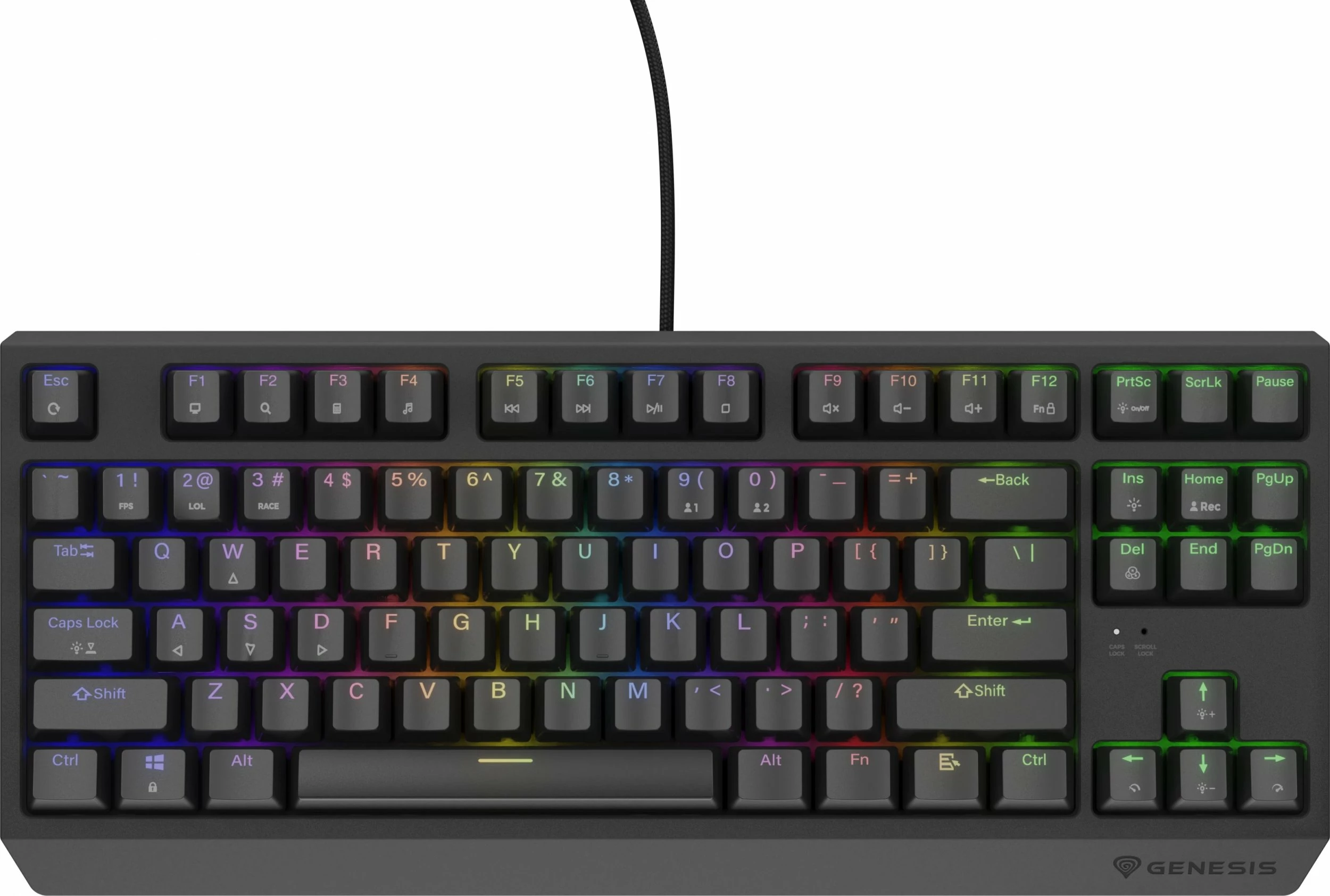 Tastierë mekanike gaming GENESIS Thor 230 TKL NKG-2079, Outemu Brown, RGB, USB, US layout, 80% TKL, e zezë