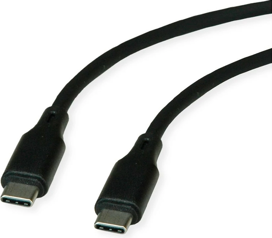 Kabllo USB-C ROLINE USB 2.0, C në C, 1 m, 60W PD, e zezë