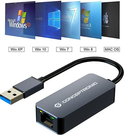 Adapter USB në Ethernet Conceptronic ABBY12G, 2.5G, USB 3.2 Gen 1, Gri