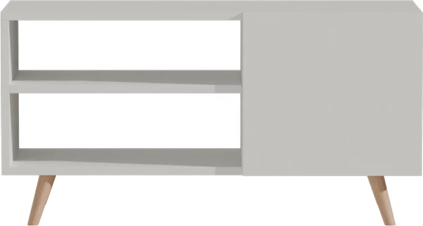 Komodë TV Orianne, melaminë, e bardhë-natyrale, 90x32x46cm