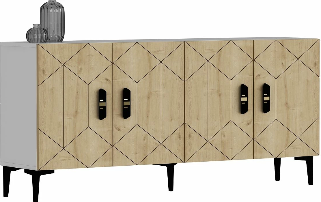 Konsol Skye Decor, Cross KB150, e bardhë, lisi safir