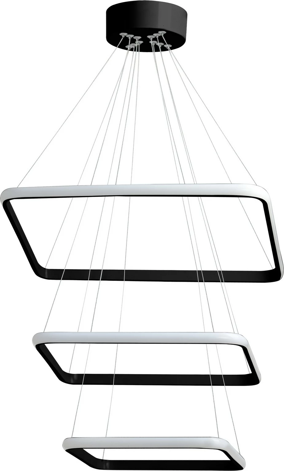 Kandil Opviq Trinity, set katror, trup i zi, dritë e verdhë