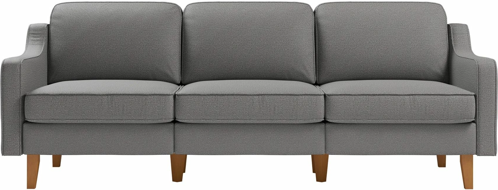 Divan treshe Robin Extra, ngjyrë obsidian dhe arr, Atelier del Sofa