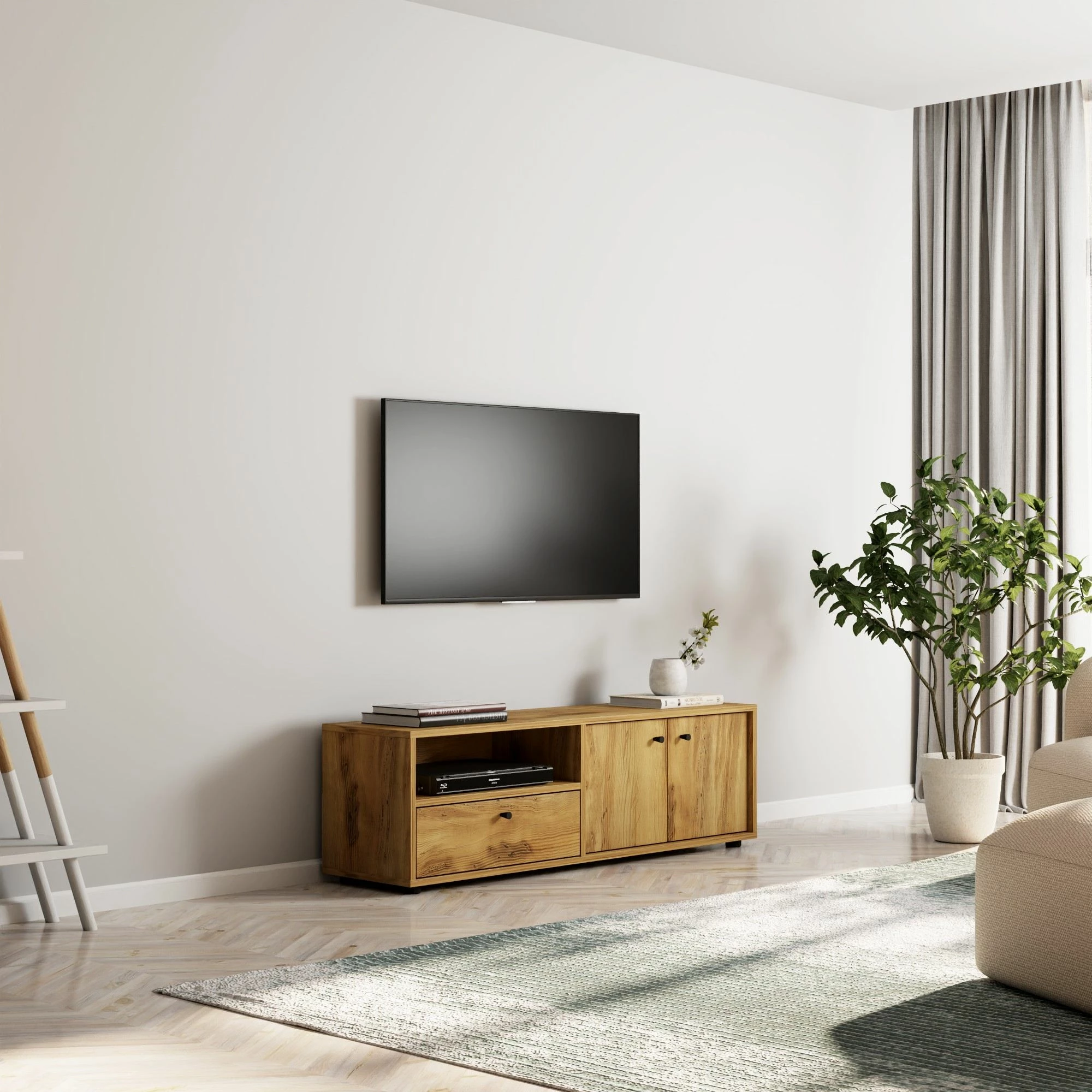 Komodë TV Hanah Home, Pao, ngjyrë lisi