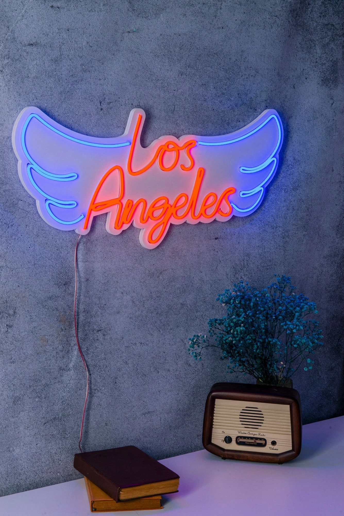 Dritë dekorative plastike LED, Los Angeles, e kuqe dhe e kaltër