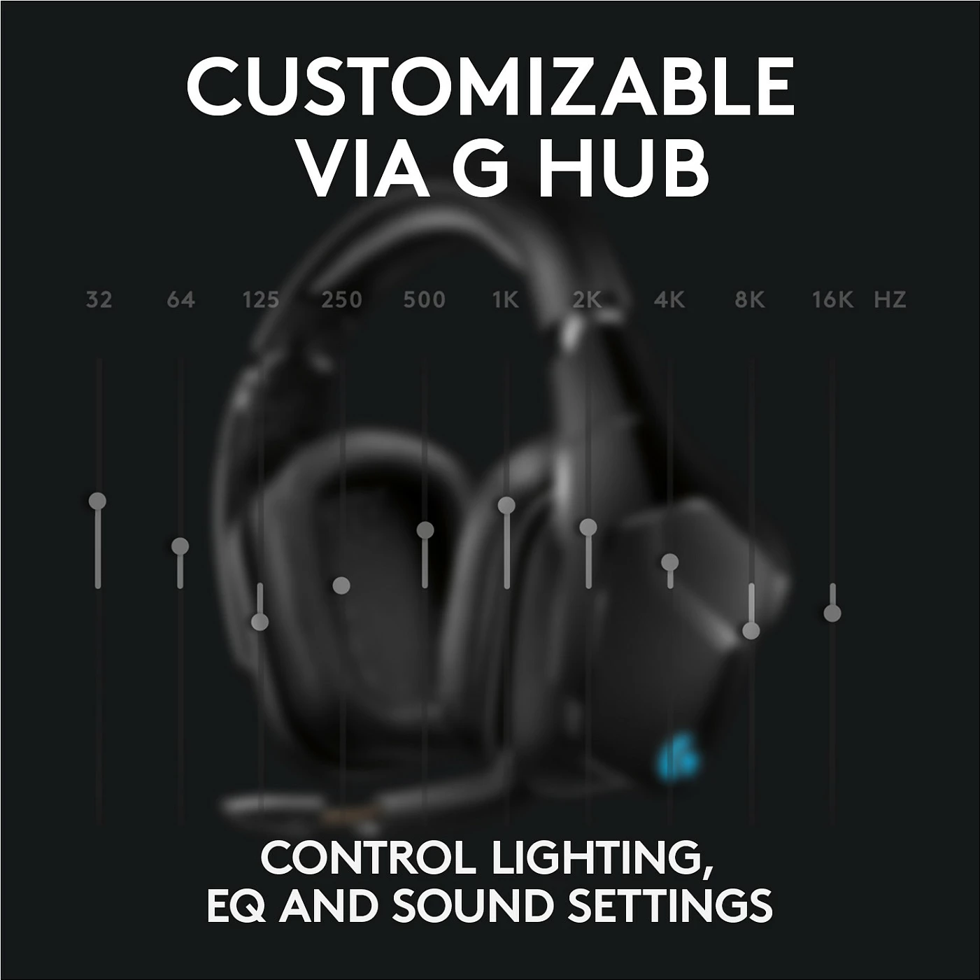 Kufje gaming Logitech G935 pa tela, 7.1 Surround Sound, e zezë, blu