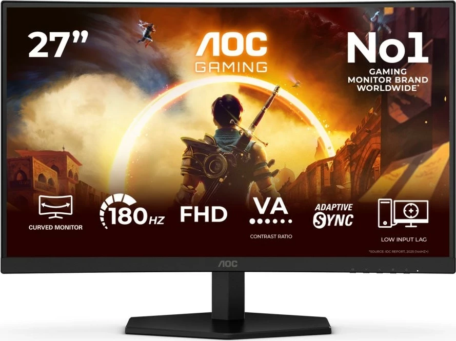 Monitor gaming AOC C27G42FE, 27", Full HD, 180Hz, VA, curved, i zi