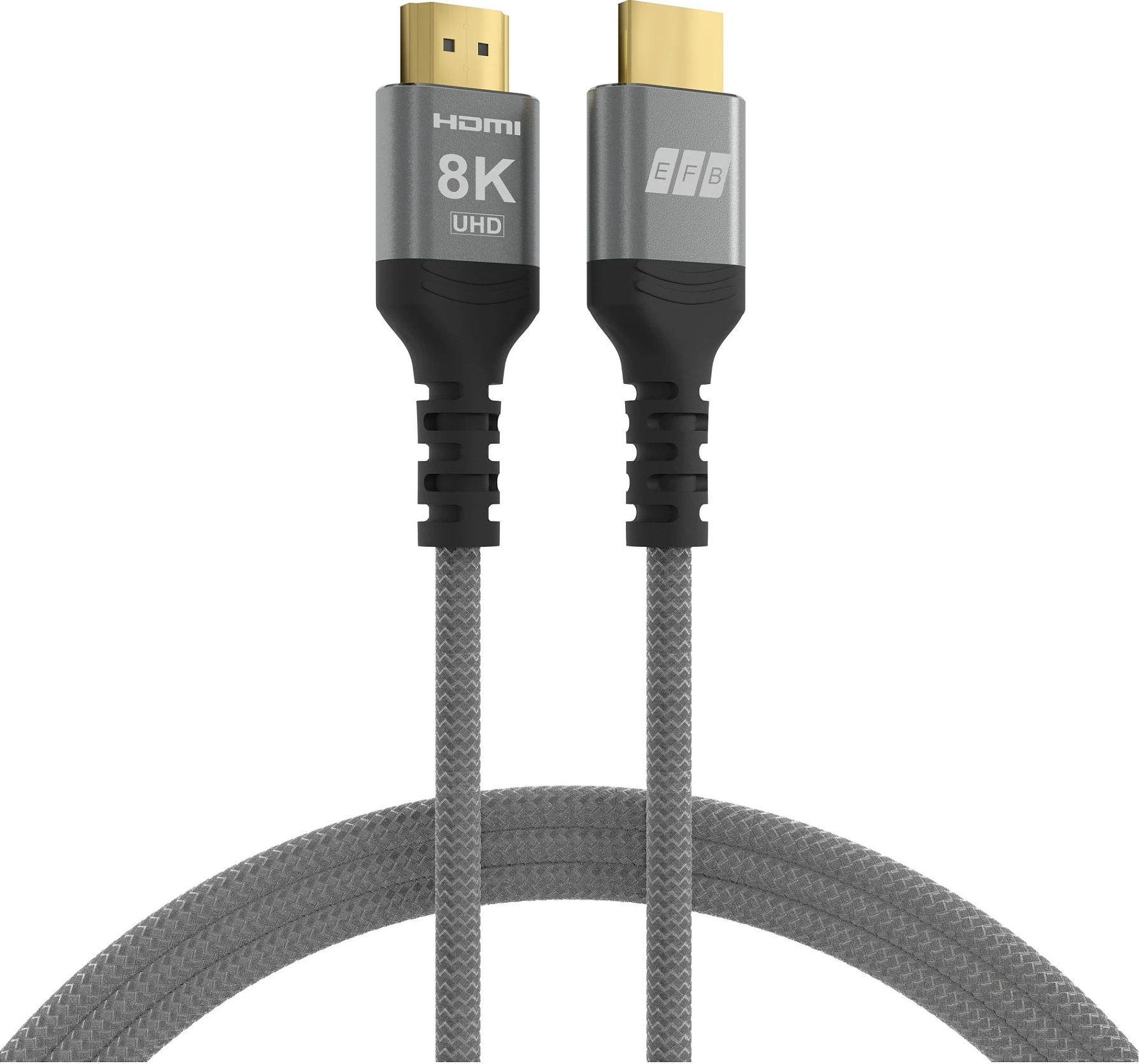 Kabllo HDMI EFB Elektronik HDMI-21-00002, 1 m, HDMI 2.1, 8K/60Hz, 48 Gbit/s, eARC, e zezë/hiri