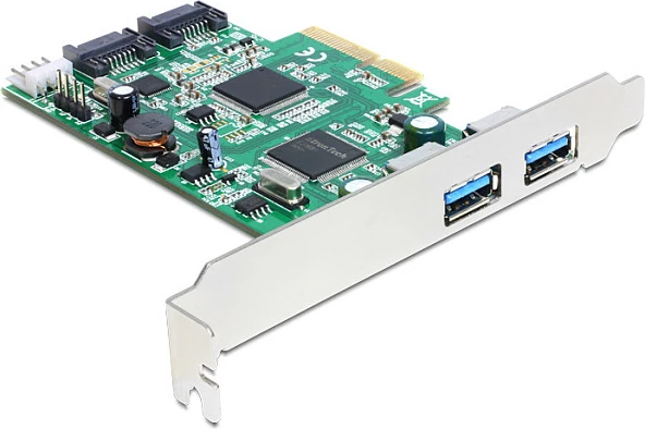 Kartë zgjerimi PCIe DeLOCK 89359, 2x USB 3.2 Gen 1 + 2x SATA 6Gb/s