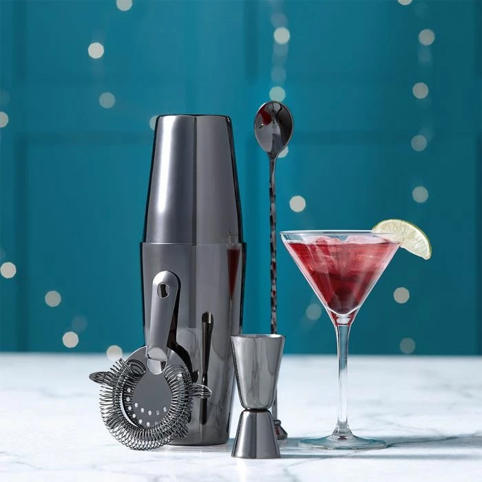 Set koktejli Boston VonShef Graphite 1000250 800 ml inox, grafit, set 5 pjesë