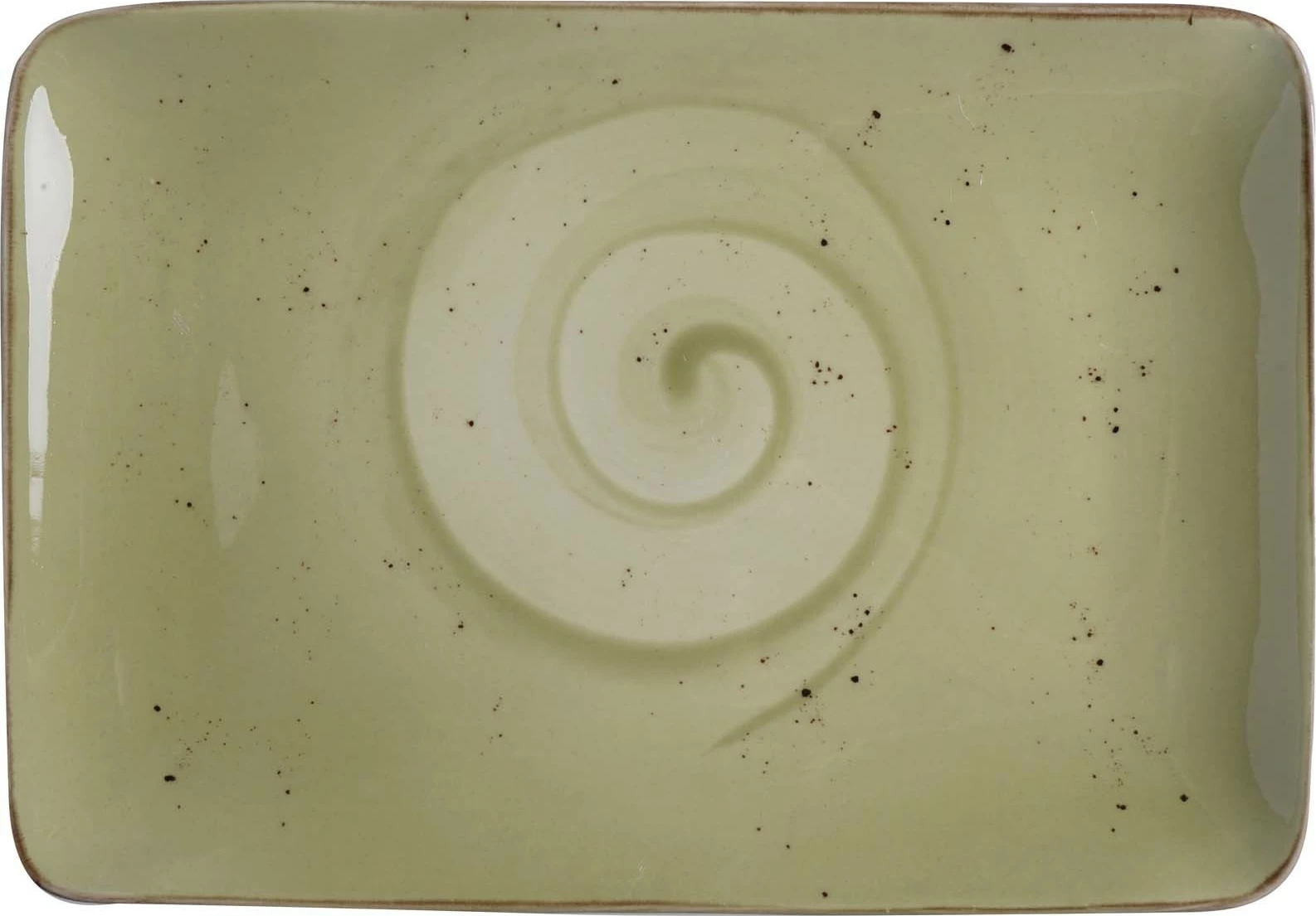 Pjatë drejtkëndore Fine Dine 300x200 mm porcelan, jeshile ulliri, set 6 copë