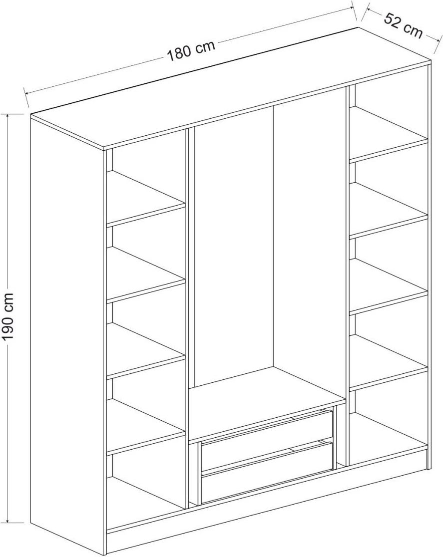 Dollap për dhomë gjumi, ngjyrë e bardhë, Skye Decor, Kale - 2436